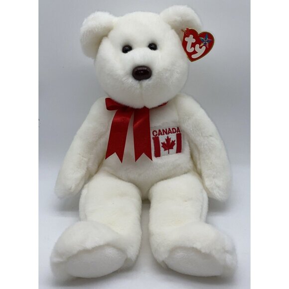 TY Beanie Buddy Maple Bear Plush Stuffed Animal Canada Flag Toy with Hang Tag - Picture 1 of 13